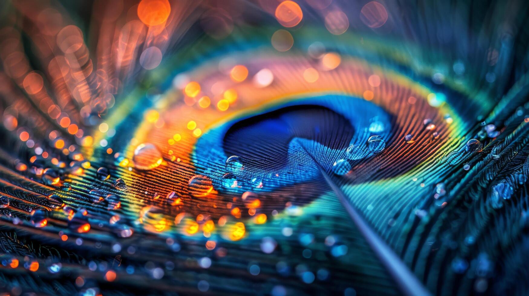 AI generated Close Up of a Peacocks Feathers photo