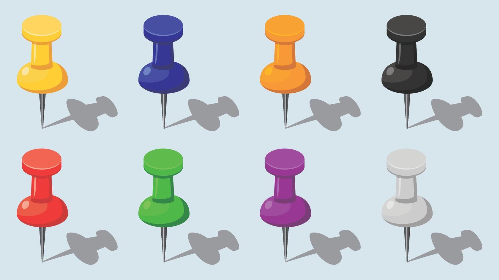 Pushpin Icon Set vector