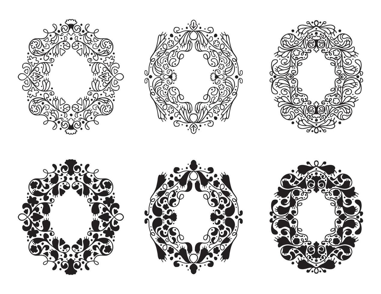 Filigree frame set vector