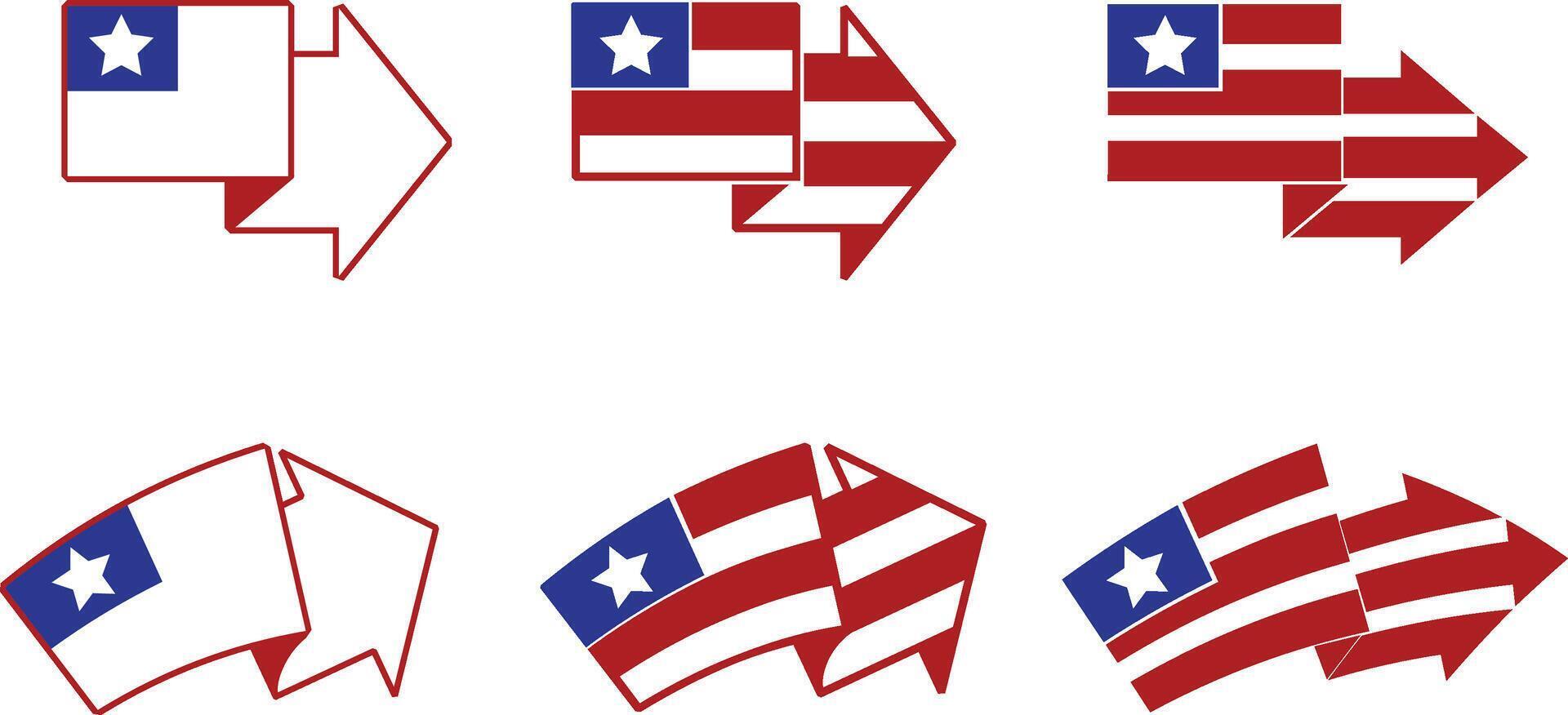 simplificado americano bandera logo vector