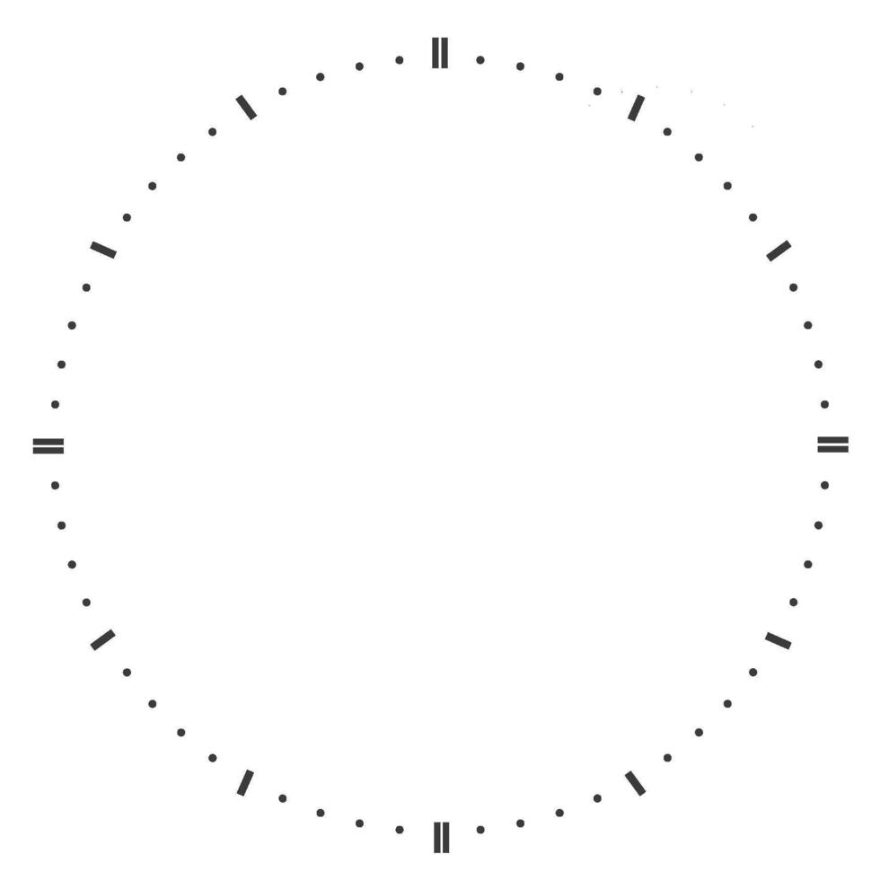 Vector illustration of a blank clock face with dots