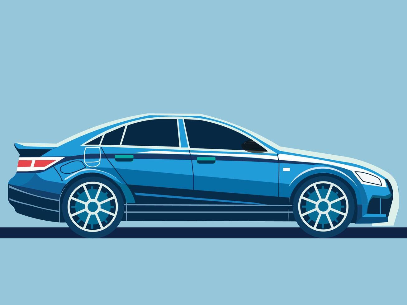 Colourful car illustration. Flat style automobile vector. vector