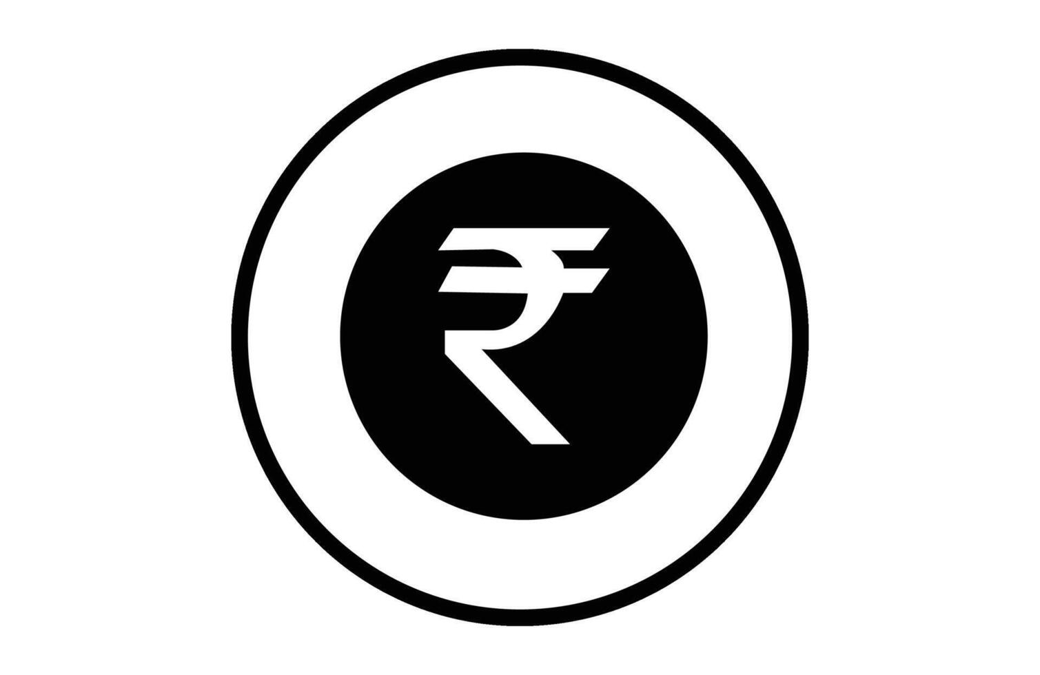 rupia moneda icono vector