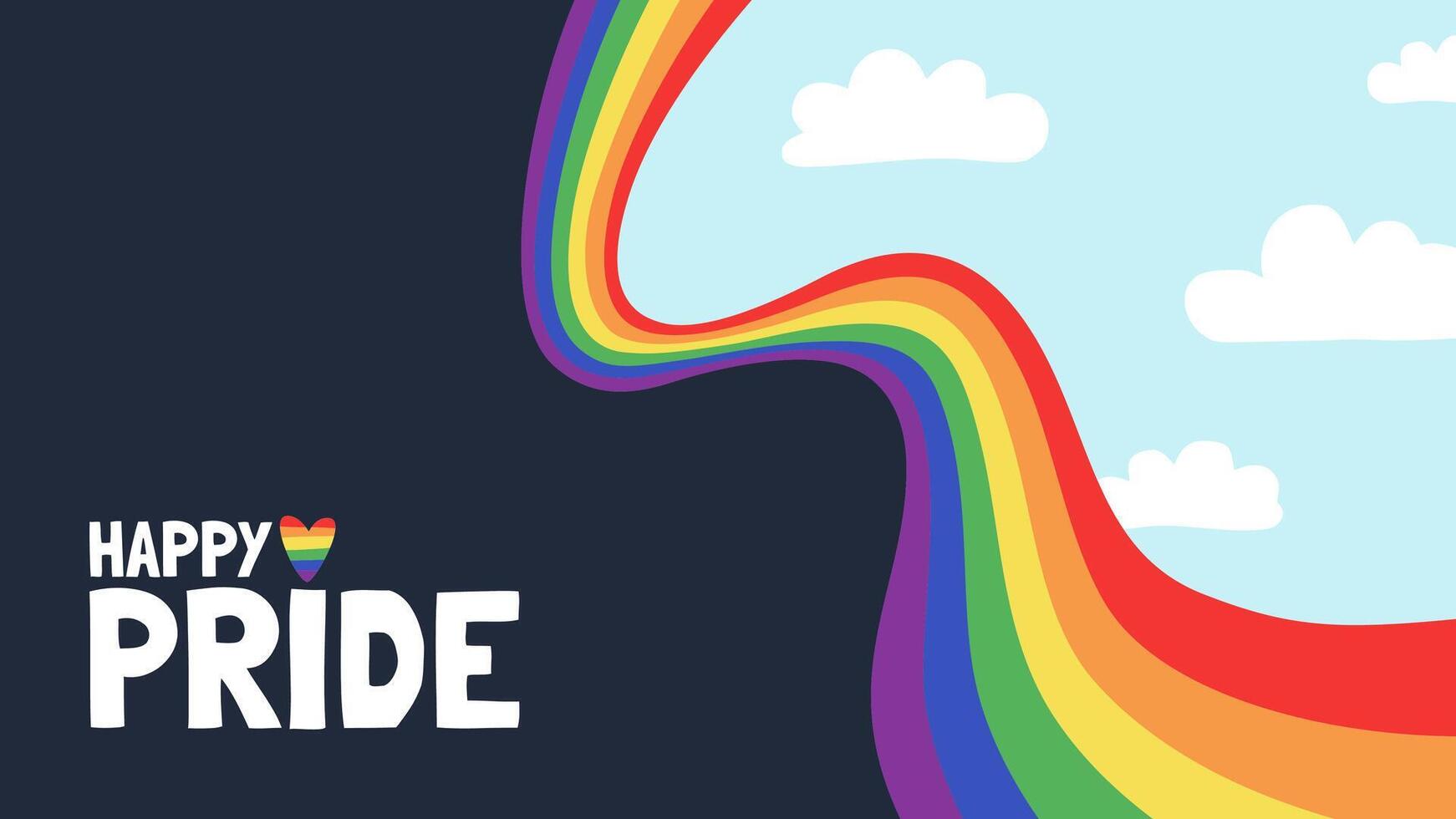 Vector banner for the pride. LGBT community illustration with rainbow and text. LGBT flag, rainbow flag.