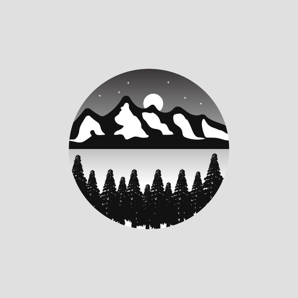 Vintage mountain logo design vector template icon minimalist template icon graphic design