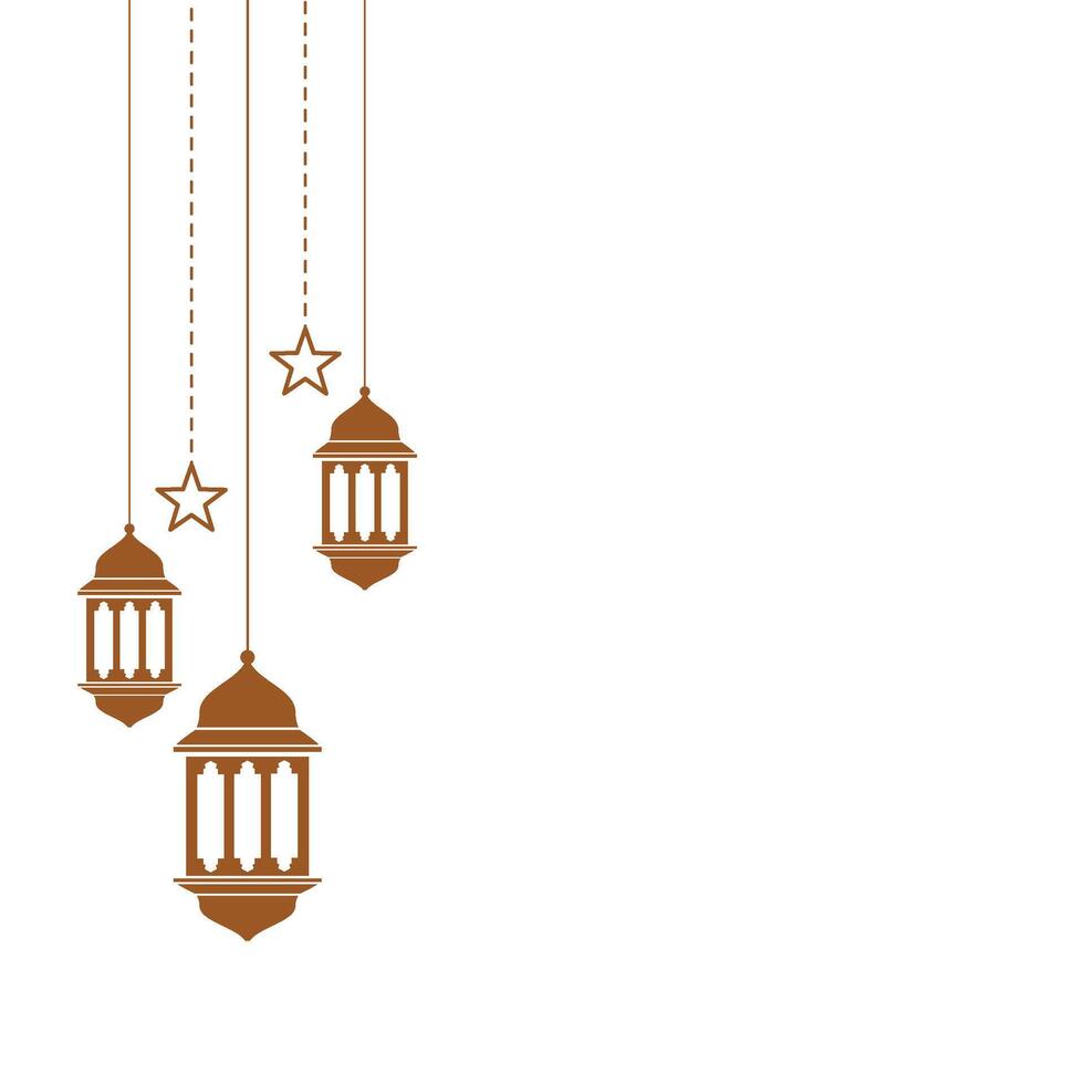 Ramadan Lantern Luxury Gold Lamp Transparent Background vector