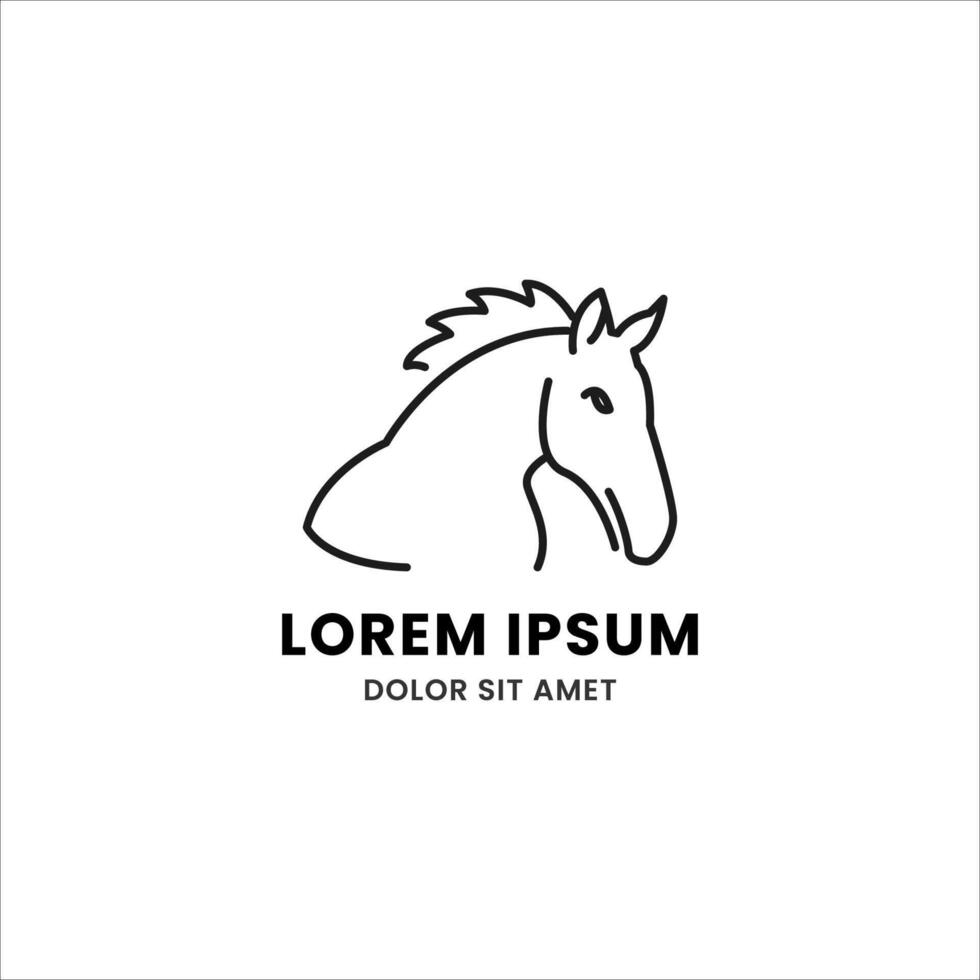 Simple, Elegant, Modern, and Beautiful Monoline Style Animal Logo Template for Your Creative Project. Horse Logo vector