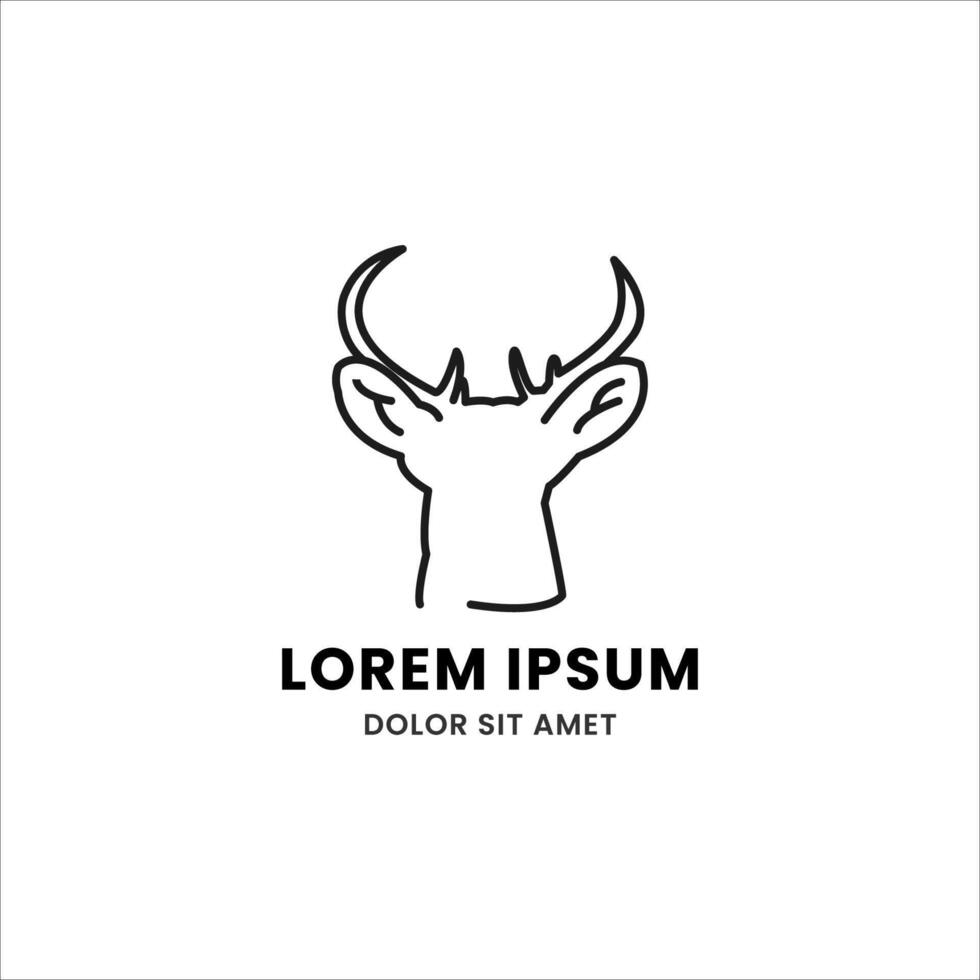 Simple, Elegant, Modern, and Beautiful Monoline Style Animal Logo Template for Your Creative Project. Deer Head Logo vector