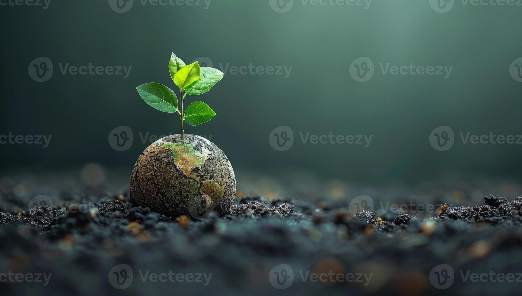ai generado nutriendo vida, planta de semillero brotante desde tierra, simbolizando crecimiento y ambiental conservación foto