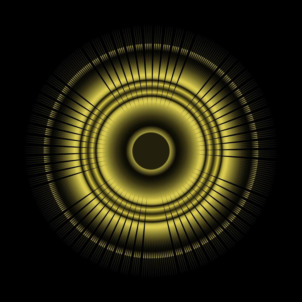 Abstract fractal golden background with crossing circles and ovals. disco lights background. vector