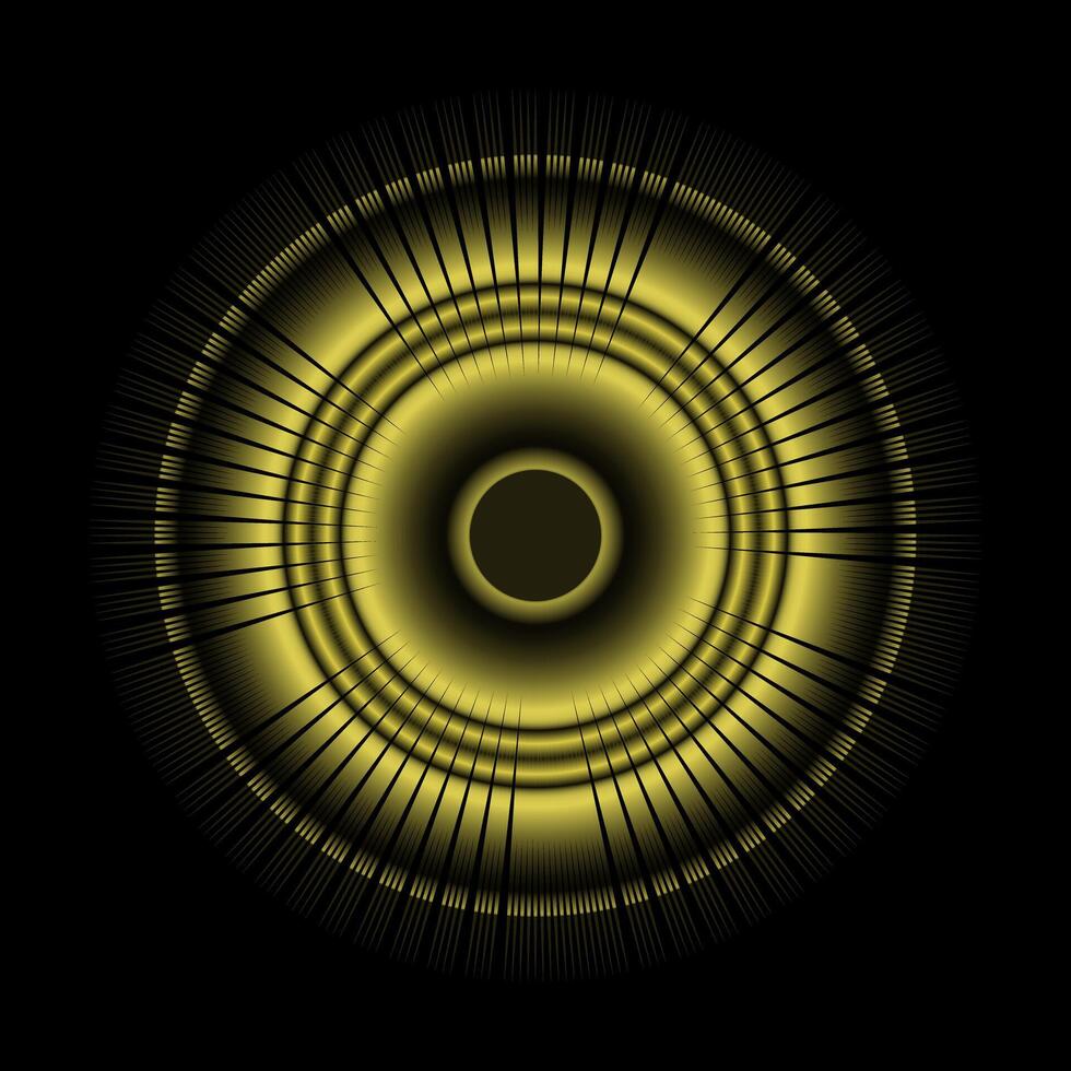 Abstract fractal golden background with crossing circles and ovals. disco lights background. vector