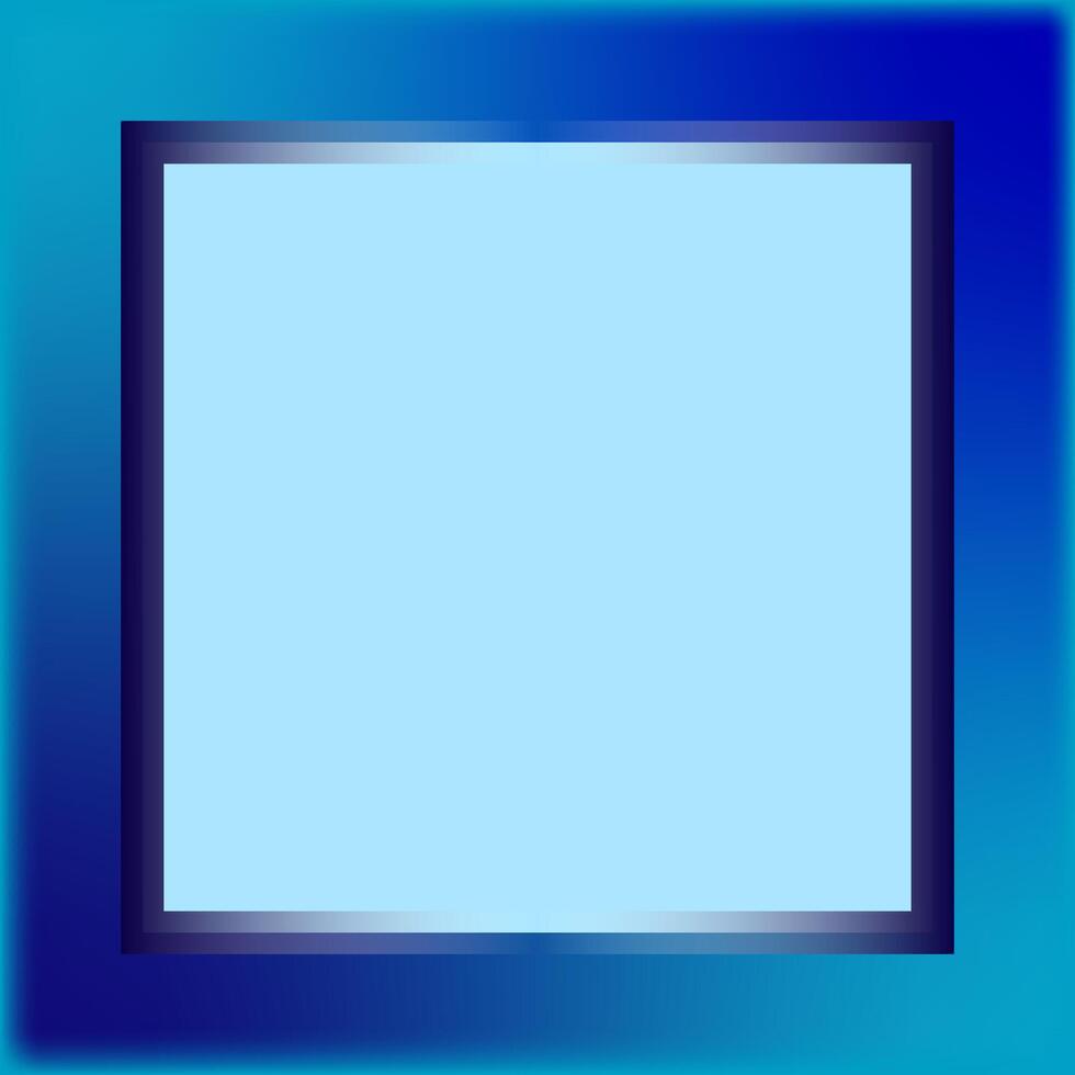 Blue-blue mirror frame on white background vector