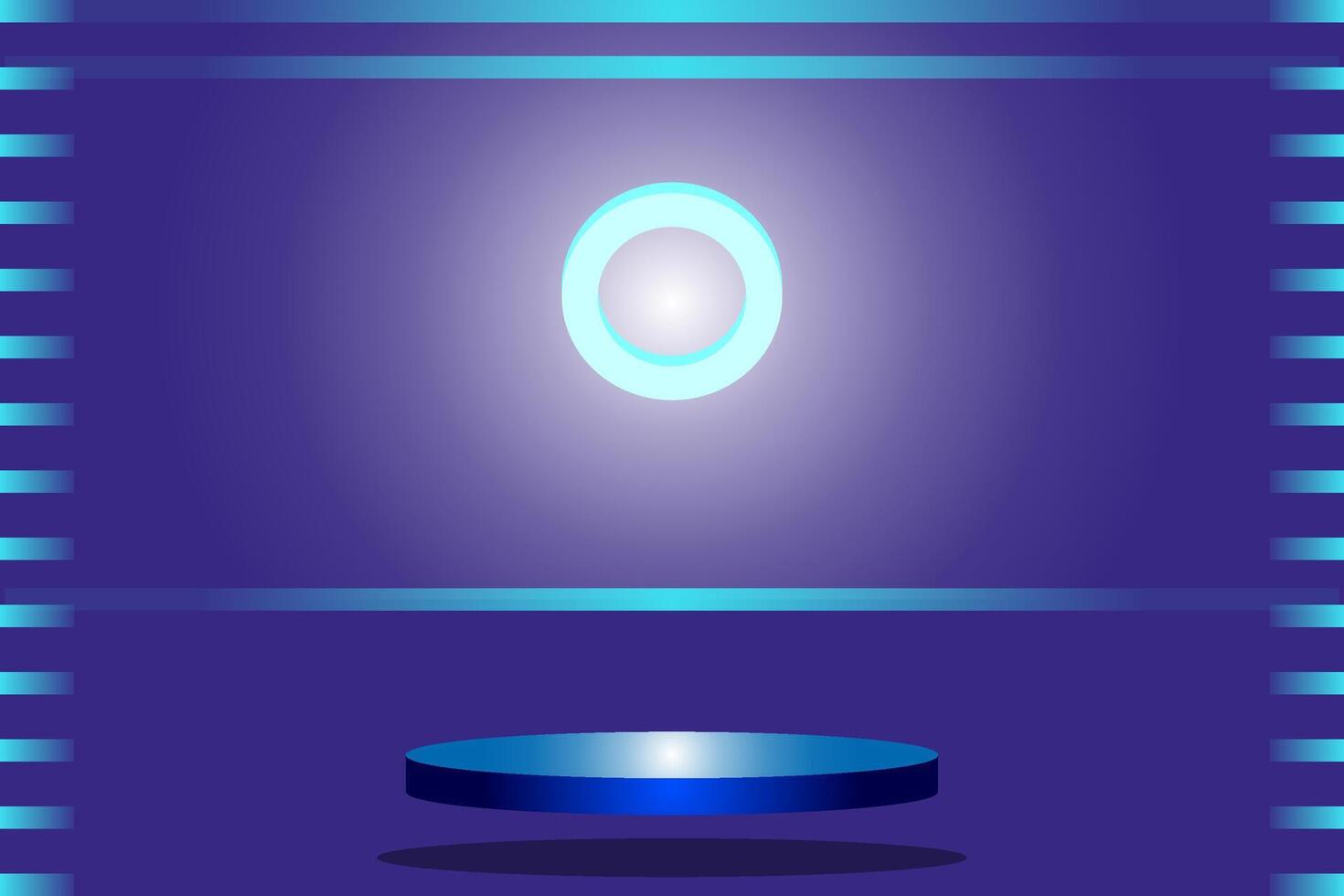 Abstract background for product presentation. Blue round podium. Vector illustration.