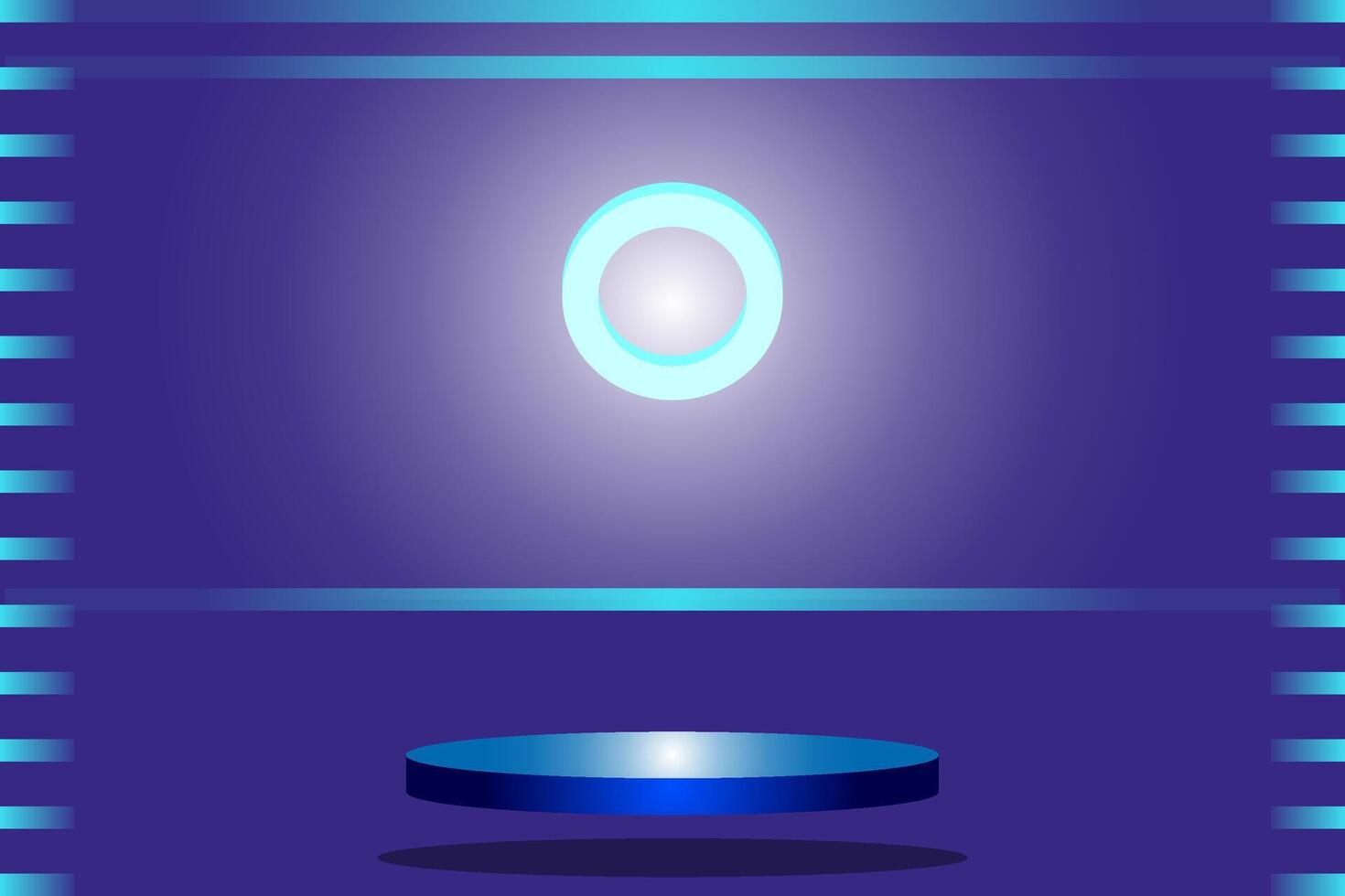 Abstract background for product presentation. Blue round podium. Vector illustration.