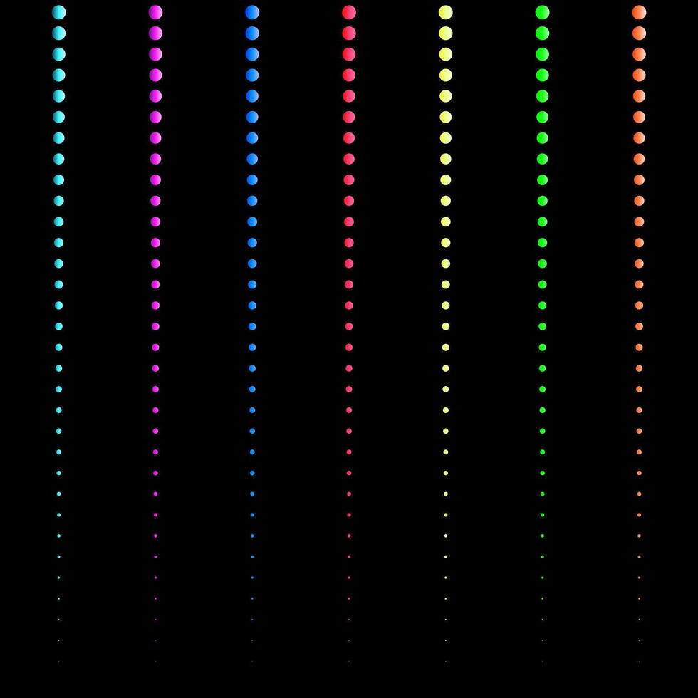 multicolored neon garland on a black background, holiday, new year, abstract background with shining magic lights, vector illustration