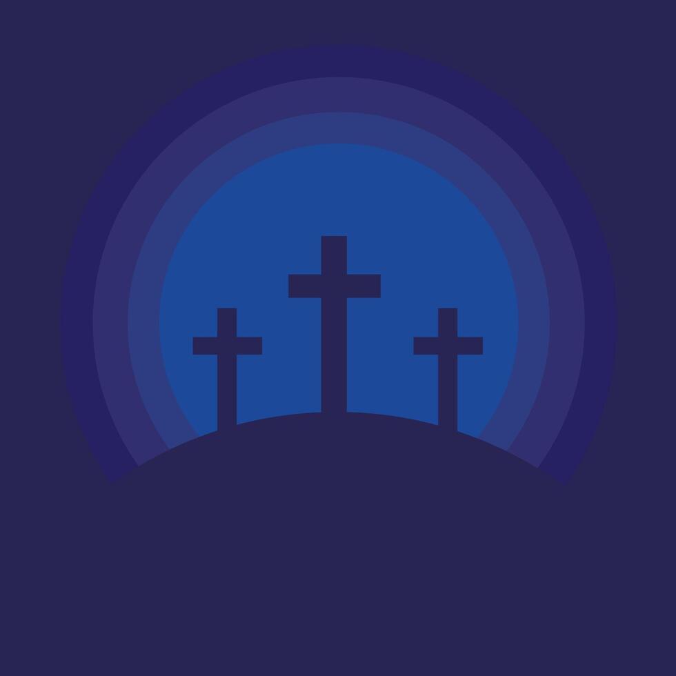 Good Friday background. God's blessing. Three Crosses God vector