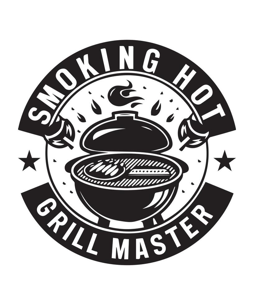 AI generated Smoking Hot Grill Master BBQ T-Shirt Design vector