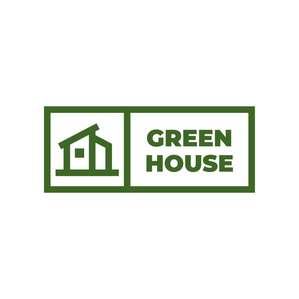 Green House Logo Template Design Vector Illustration isolated on white background.