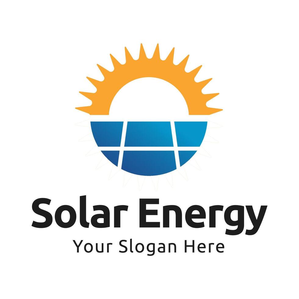 Solar energy logo design with modern concept. Simple and modern sun vector illustration