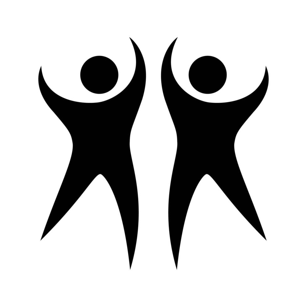 Figure man icon, people waving their hands, human silhouettes isolated on white background. vector