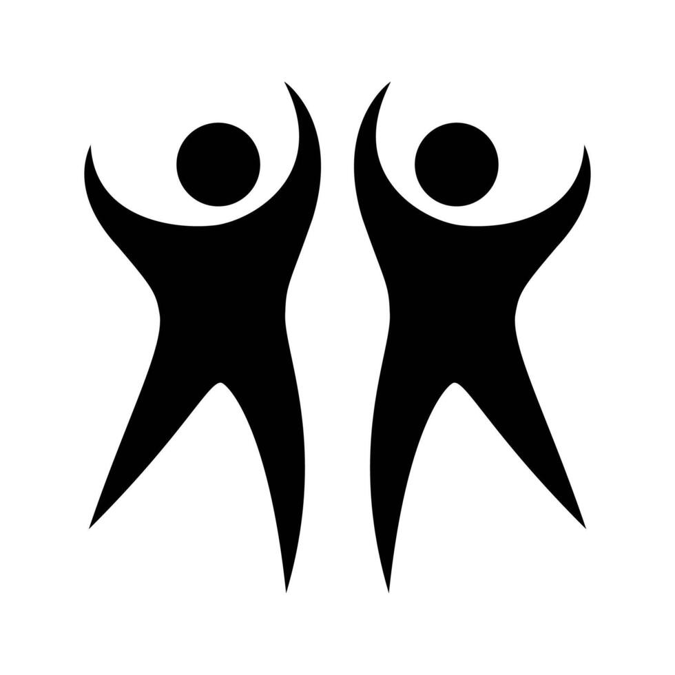 Figure man icon, people waving their hands, human silhouettes isolated on white background. vector