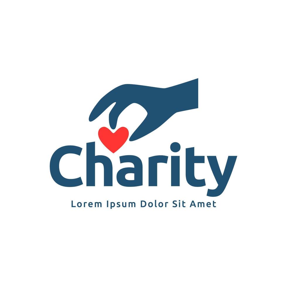 Charity logo premium vector illustration.