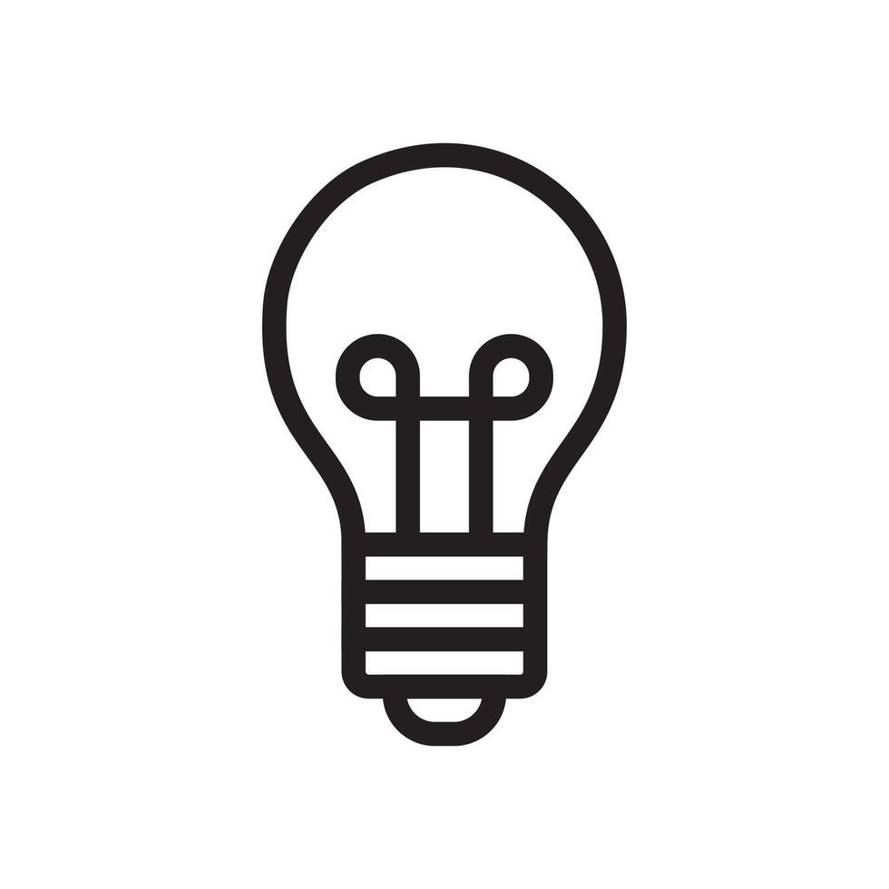 Bulb icon on white background. Vector illustration isolated on white background.