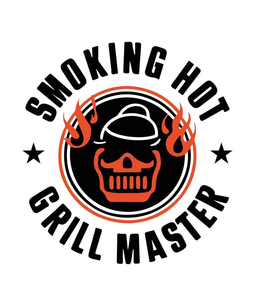 AI generated Smoking Hot Grill Master BBQ T-Shirt Design vector