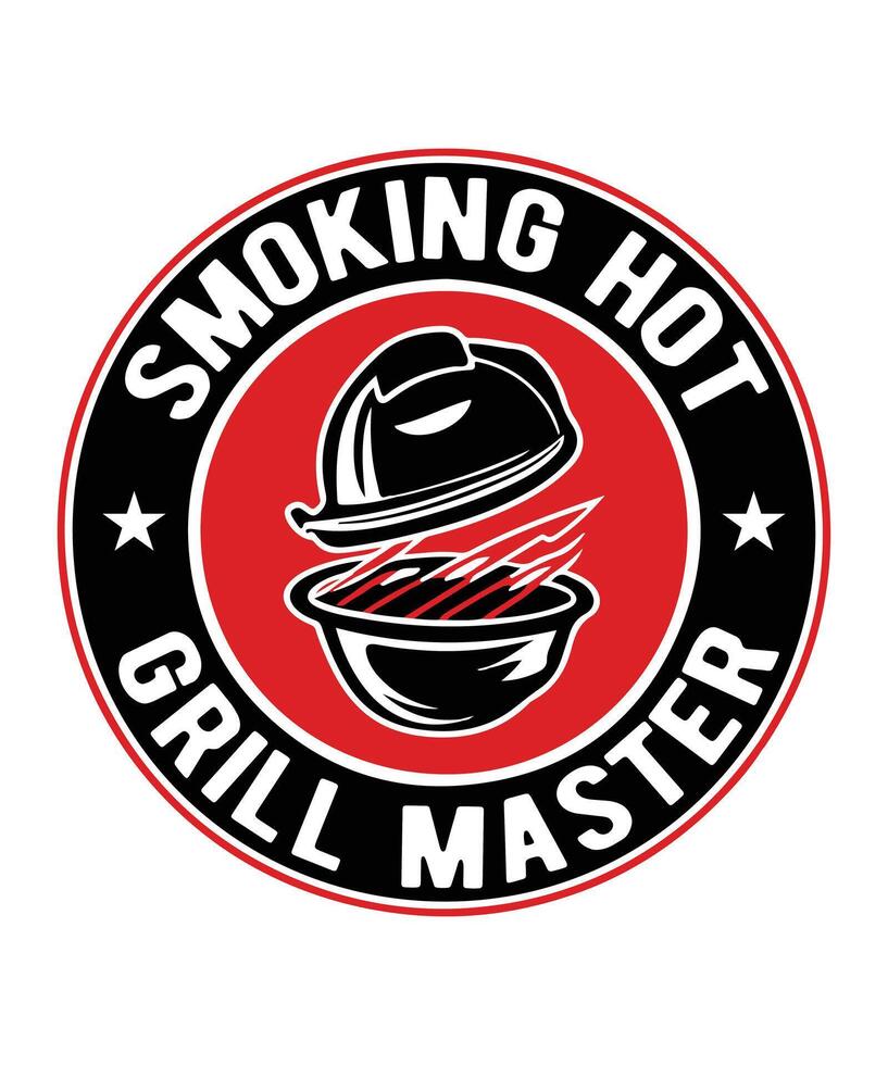 AI generated Smoking Hot Grill Master BBQ T-Shirt Design vector