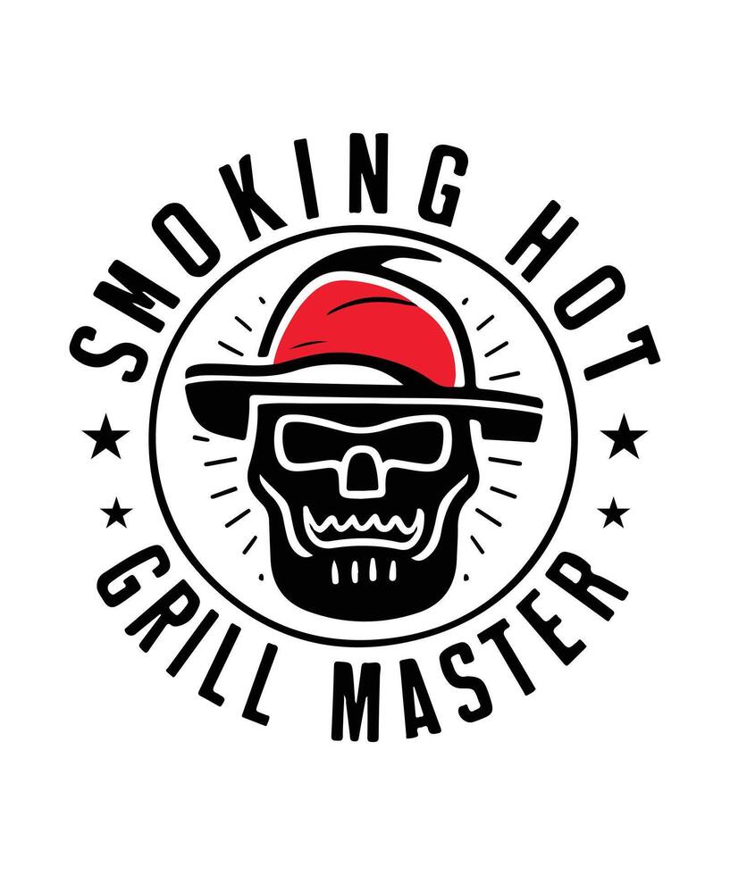 AI generated Smoking Hot Grill Master BBQ T-Shirt Design vector