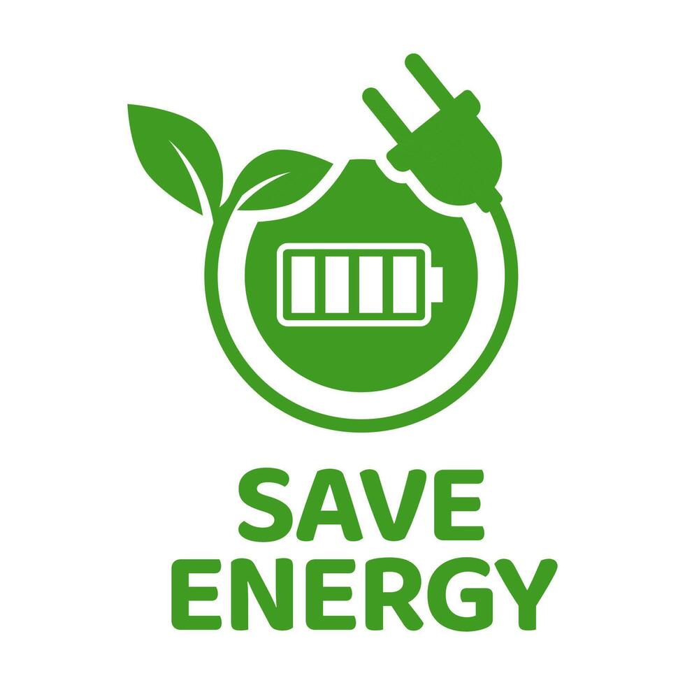 Save energy icon. Energy saving symbol vector