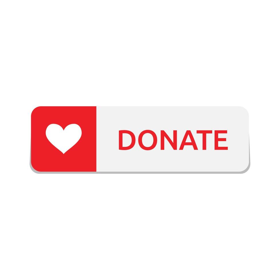 Donate web button. Symbol of financial aid isolated on white background. Vector illustration.