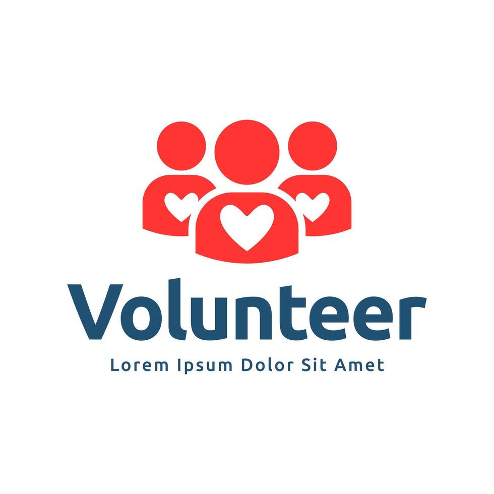 Volunteer logo premium vector illustration.