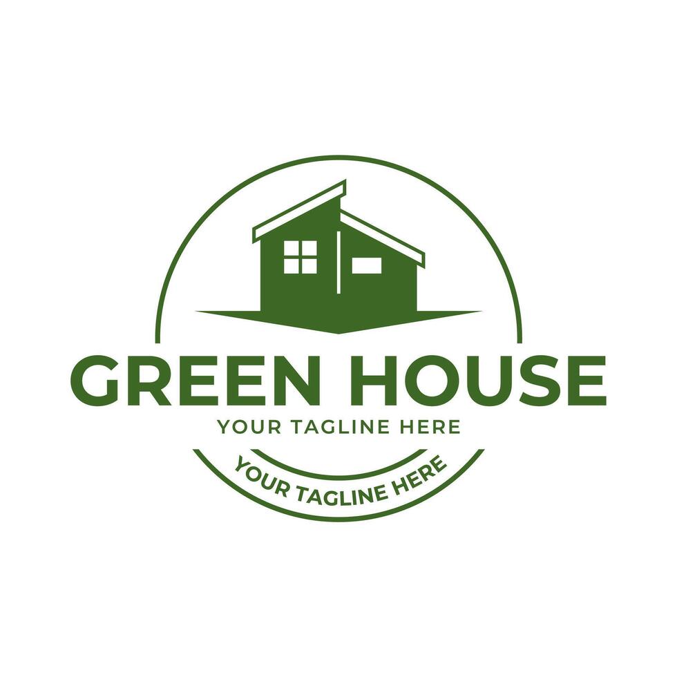 verde casa logo modelo diseño vector ilustración aislado en blanco antecedentes.