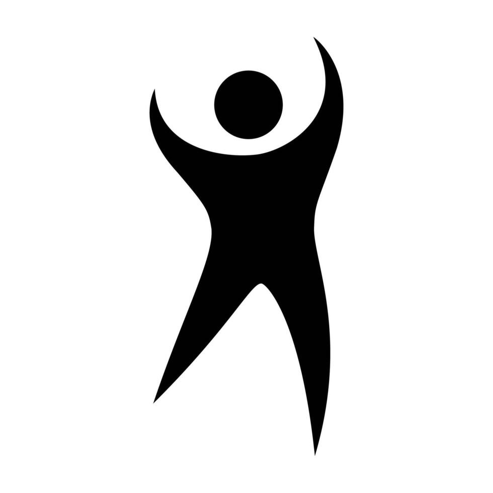 Figure man icon, people waving their hands, human silhouettes isolated on white background. vector