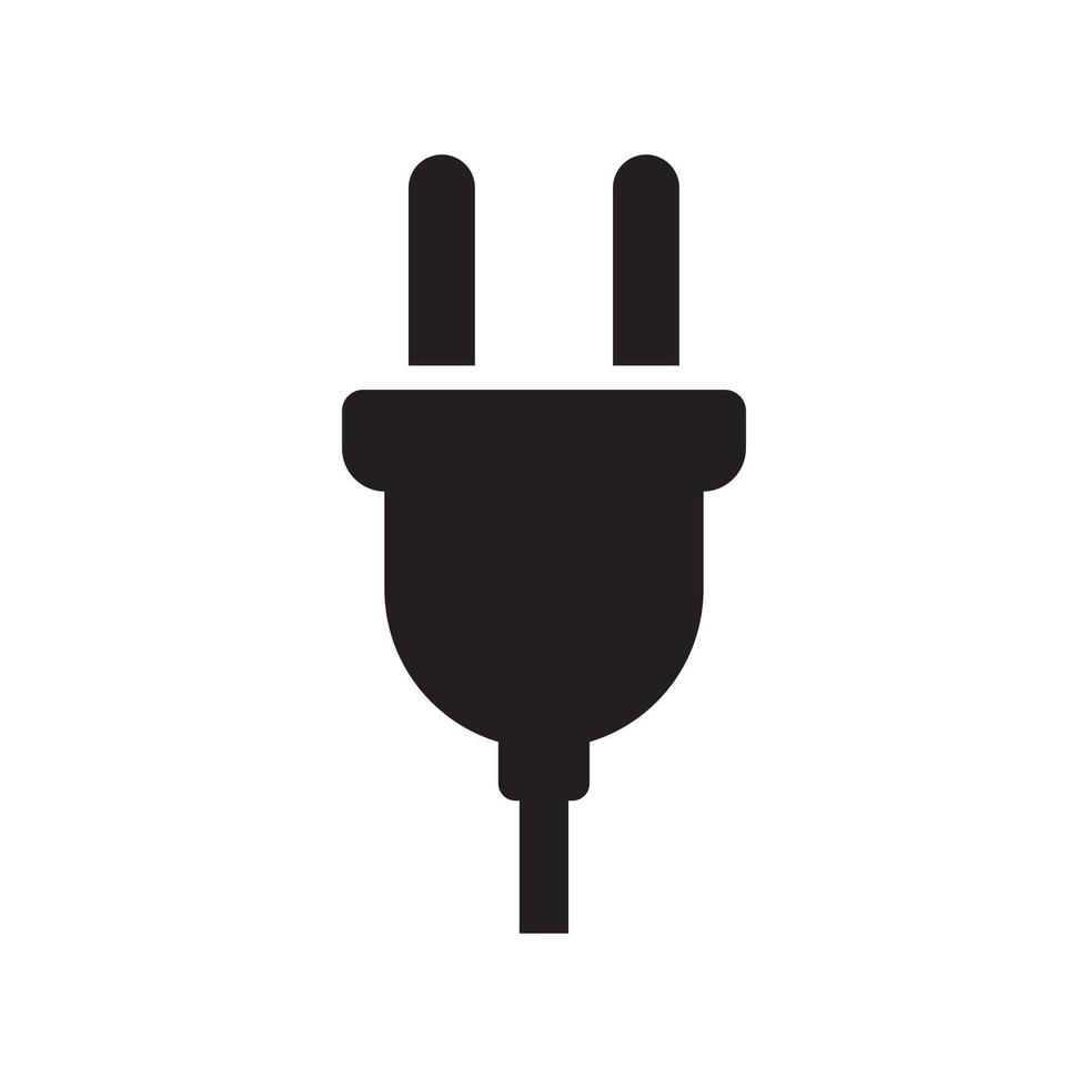 Electric plug vector icon isolated on white background