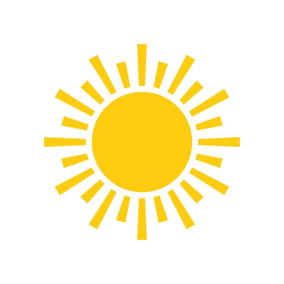 Yellow sun icon. Simple and modern sun vector illustration