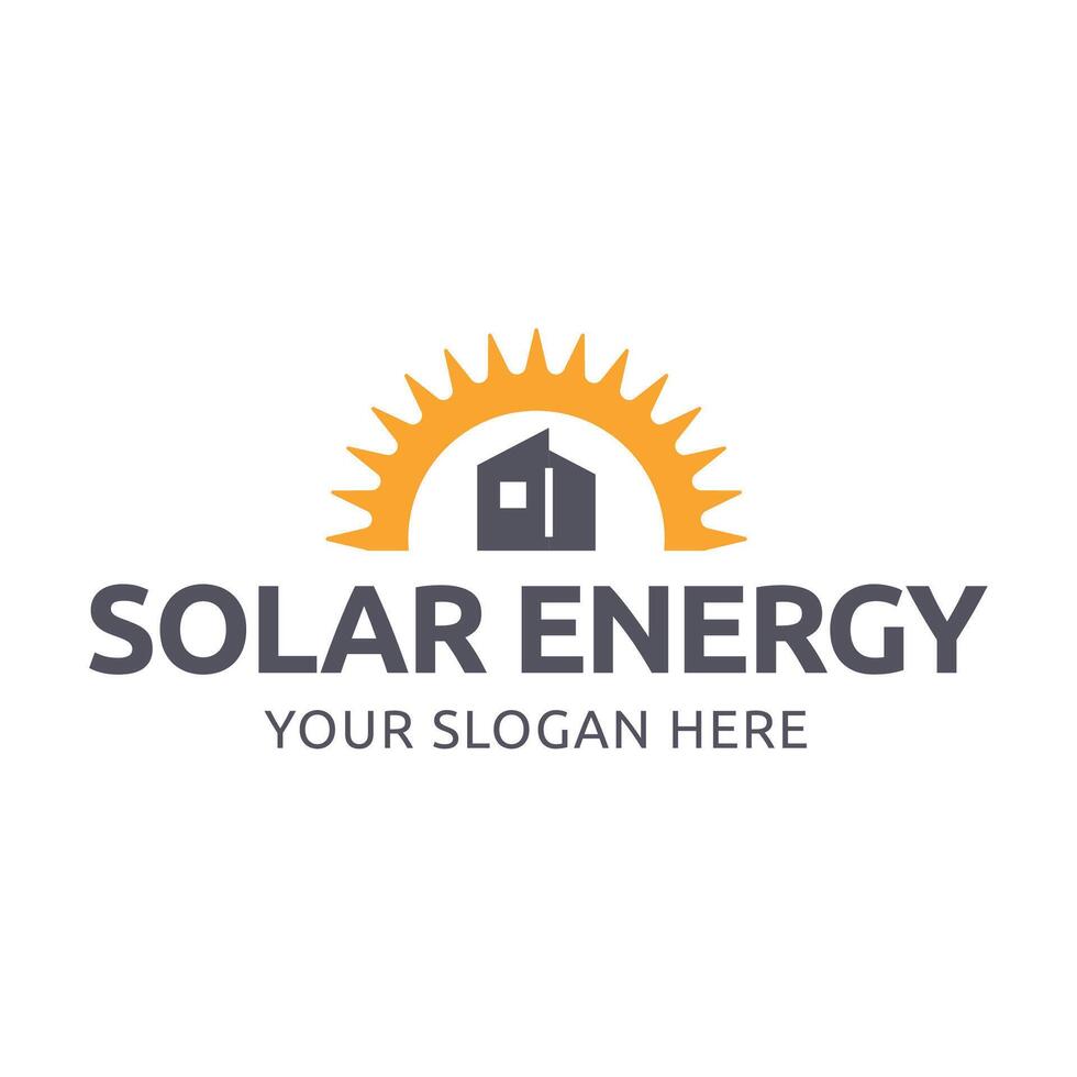 Solar energy logo design with modern concept. Simple and modern sun vector illustration