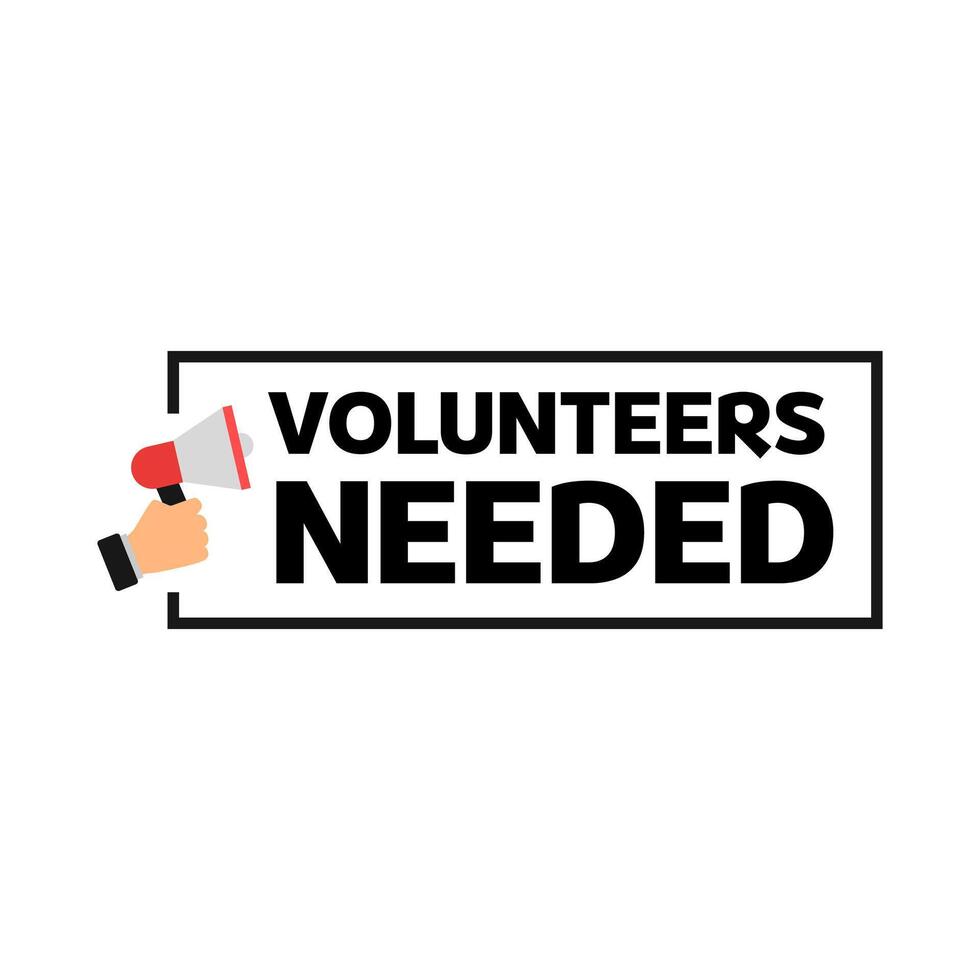 Volunteers needed banner for business, marketing and advertising. Vector illustration.