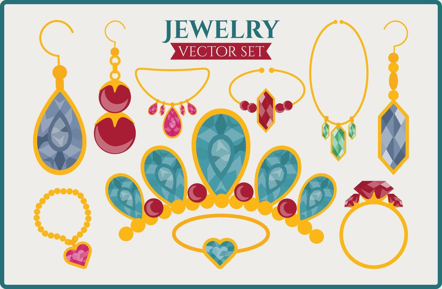 Elegant Jewelry Illustration Vector Set