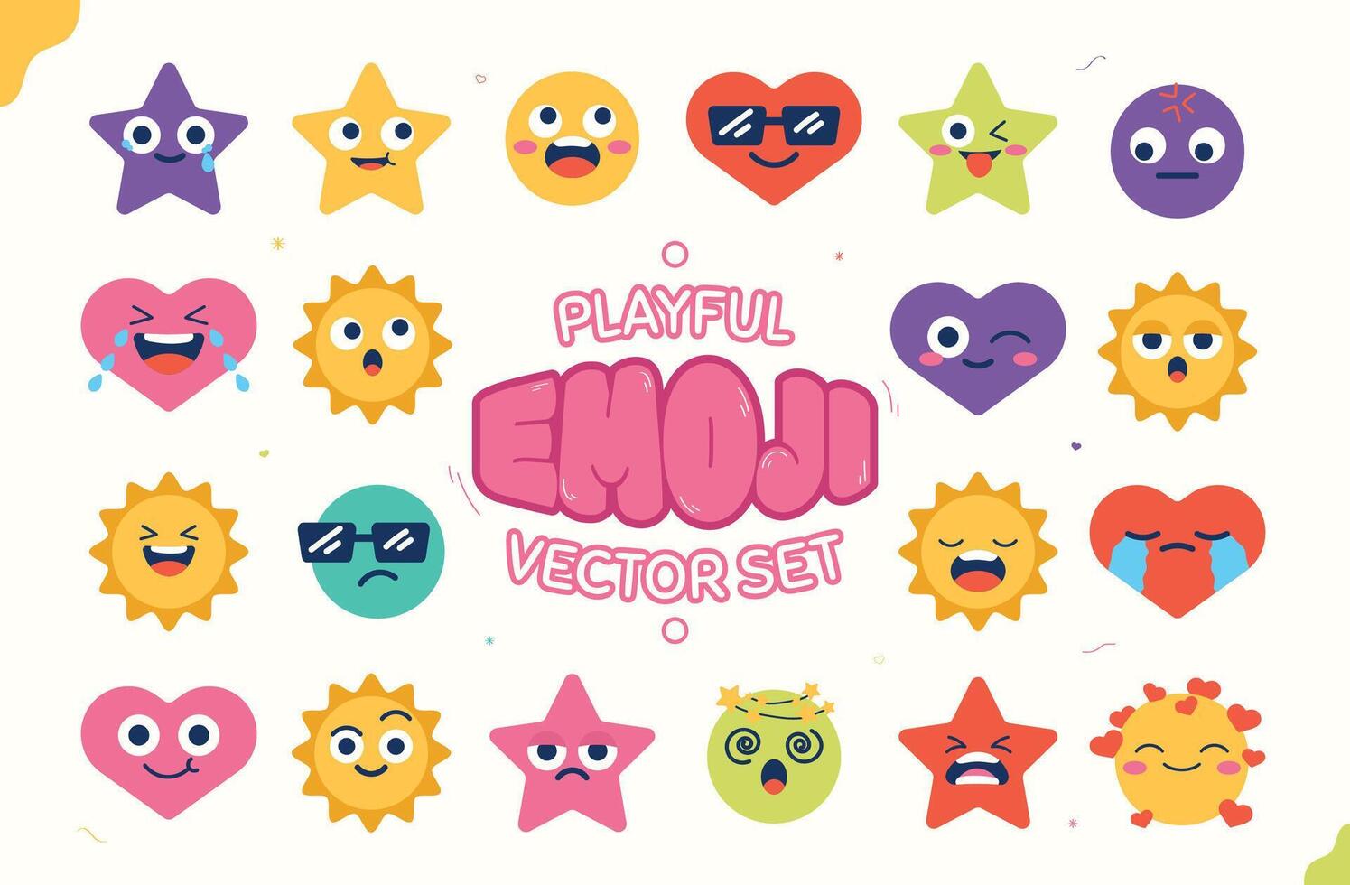 Playful Emoji Illustration Vector Set