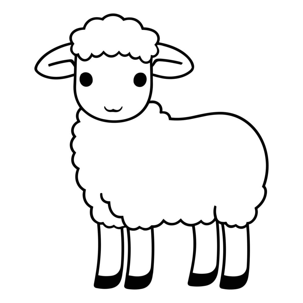 Easter lamb coloring page. vector