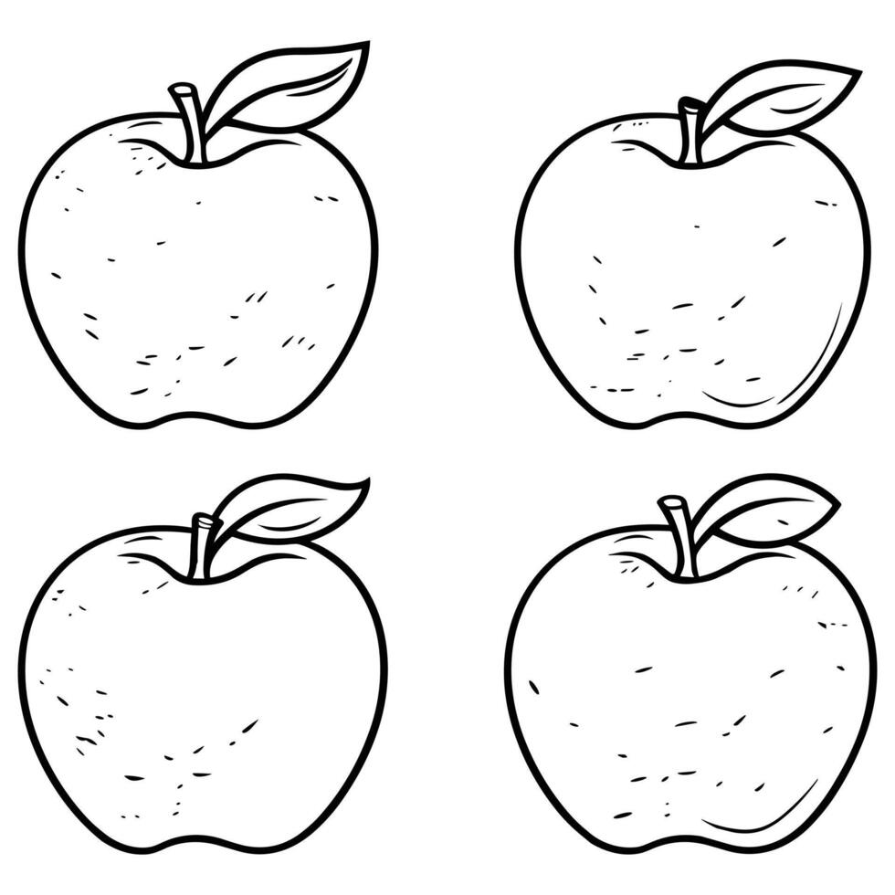 manzanas colorante página. vector