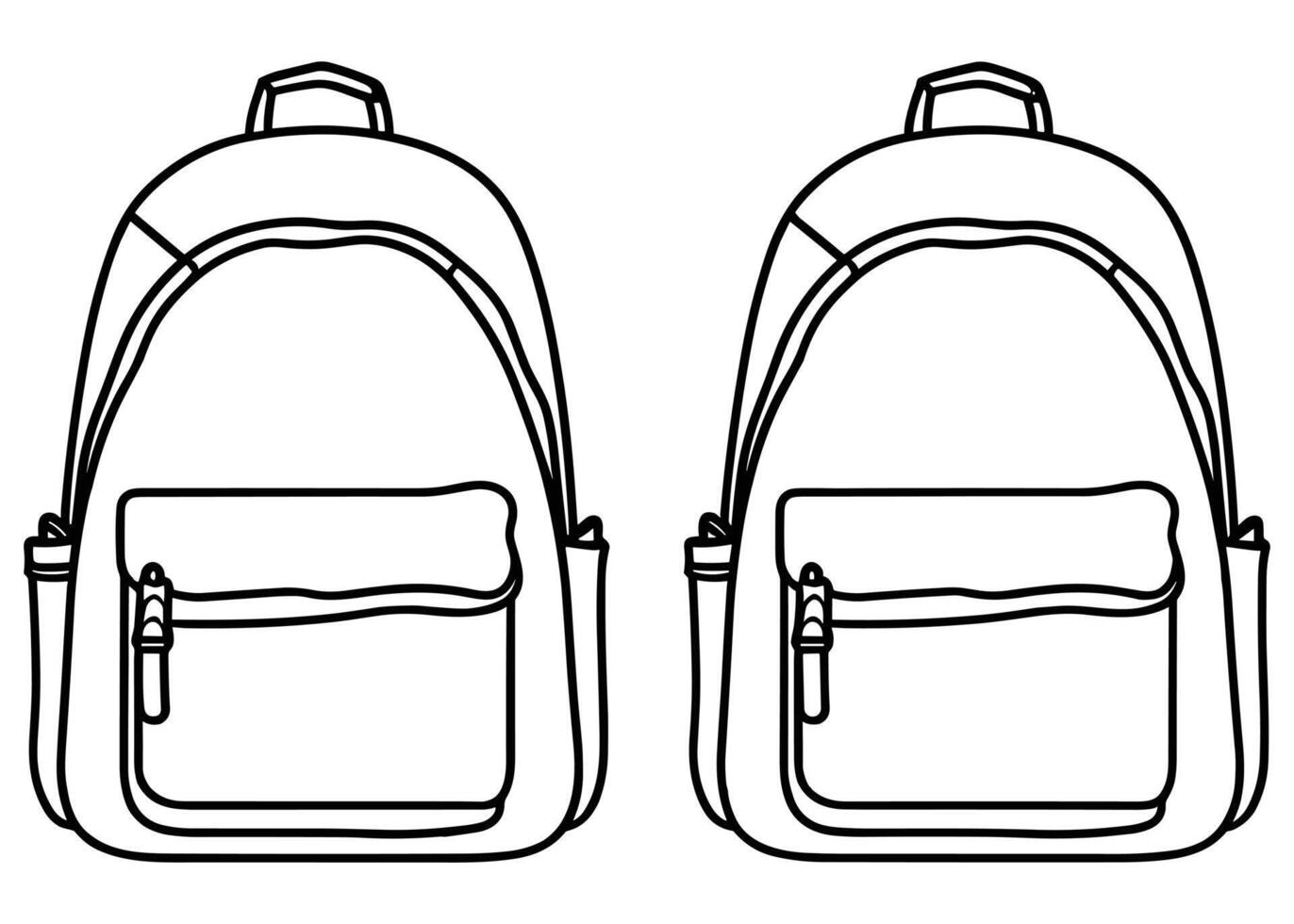 Backpacks coloring page vector