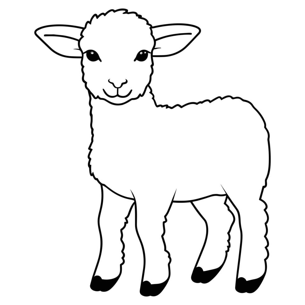 Easter lamb coloring page. vector