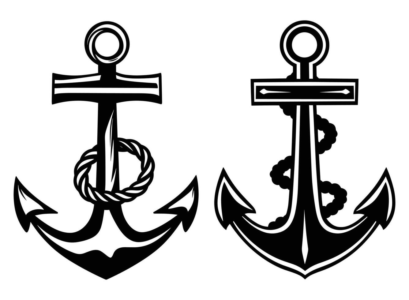 Anchor black silhouette vector