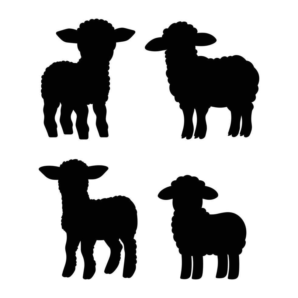 Easter lamb black Silhouette vector