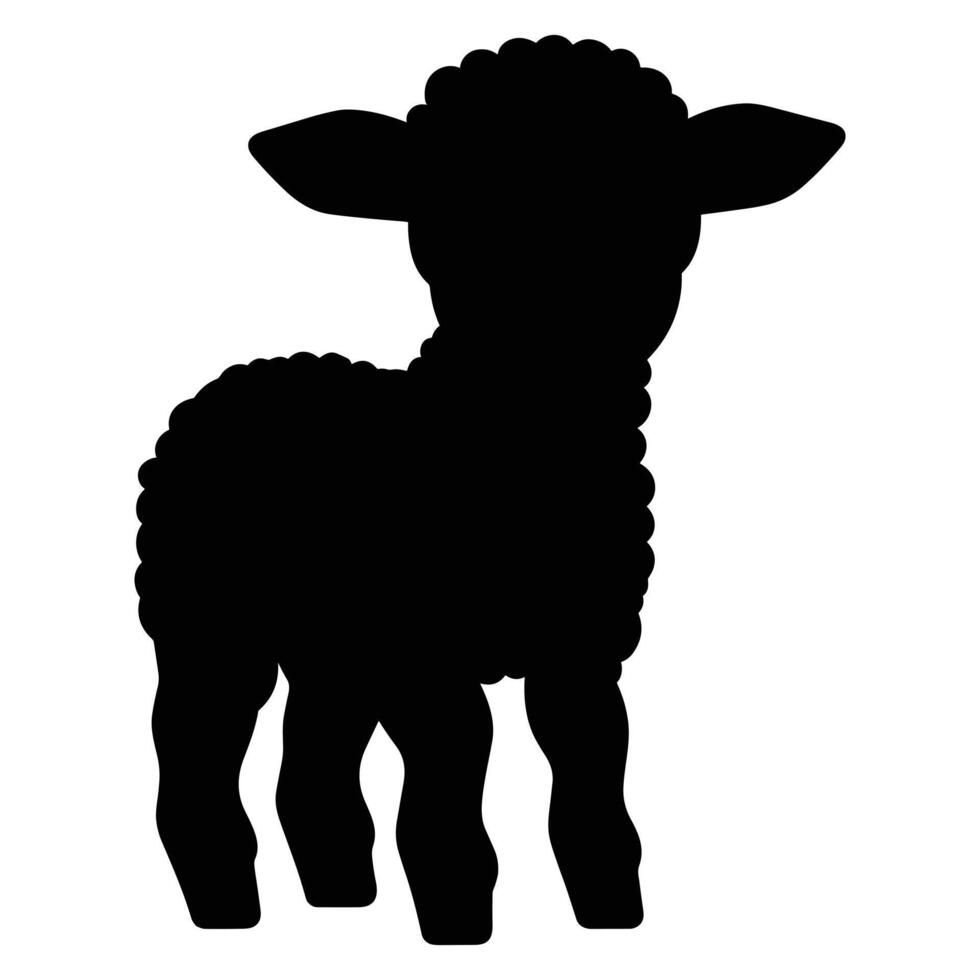 Easter lamb black Silhouette vector