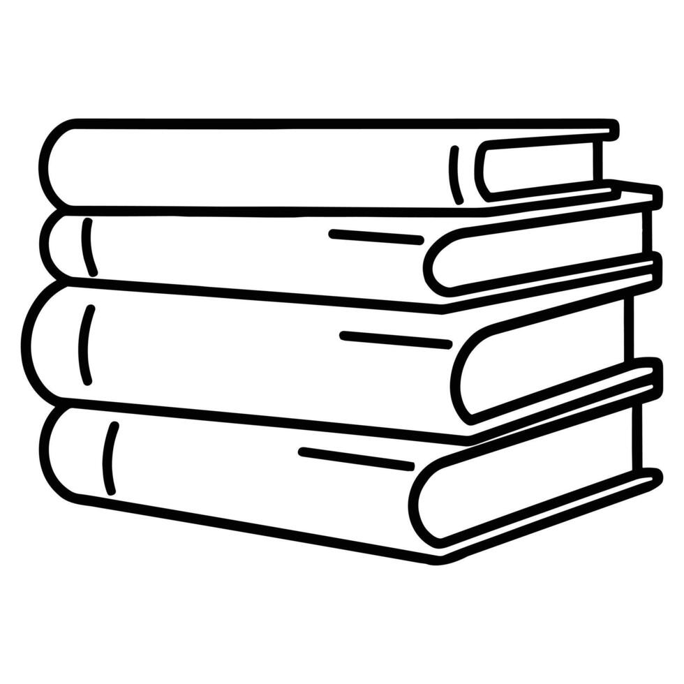 Books coloring page. vector