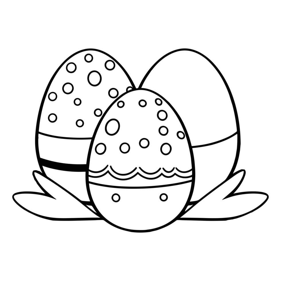 Easter egg coloring page. vector